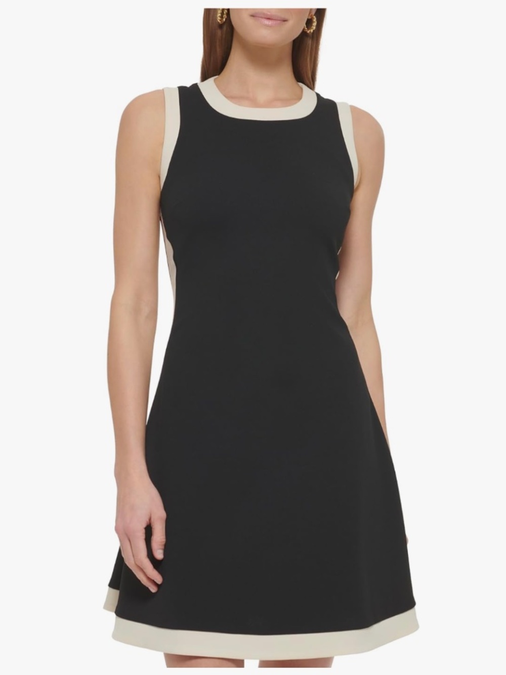 DKNY Women's Dress || Black and Beige Color Block
